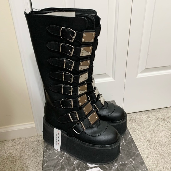 Demonia 318 Damned Destiny Tall Platform Boots - 8 - NEW - Picture 1 of 8